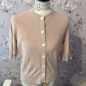Ann Taylor Soft Pink Button-Up Cardigan